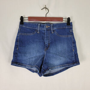 Wild Fable Denim Shorts‎ Womens 4 Blue Jean High Rise Mom Dark Wash